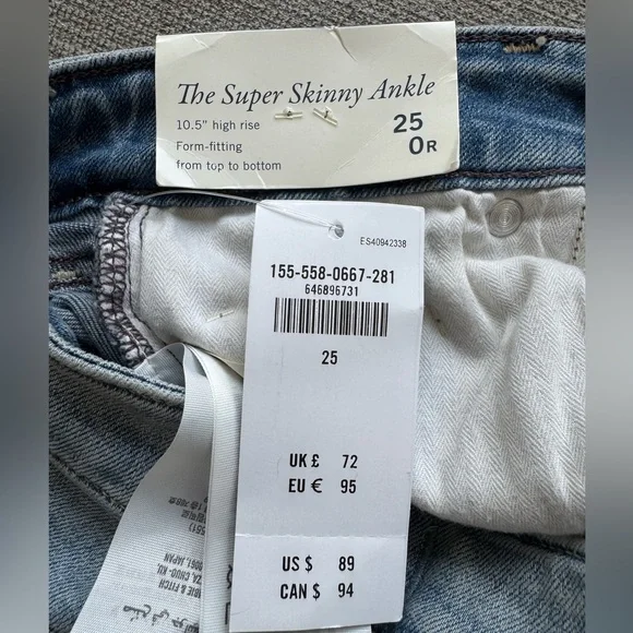 Abercrombie & Fitch Light Blue Distressed Straight Leg Jeans - Picture 4 of 6